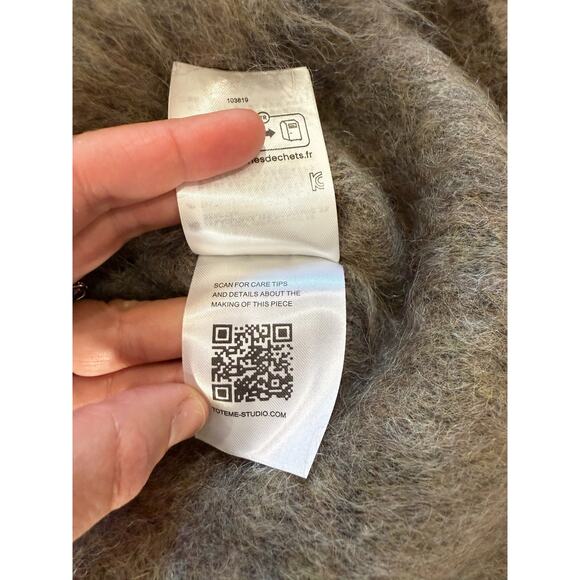 NWOT Toteme Boxy Signature Women's Sweater Knit S Alpaca Brown Melange Sherpa - Picture 6 of 10